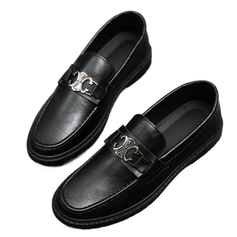 2024 summer new loafers casual board shoes work black trend fashion men's shoes versatile and comfortable men's shoes