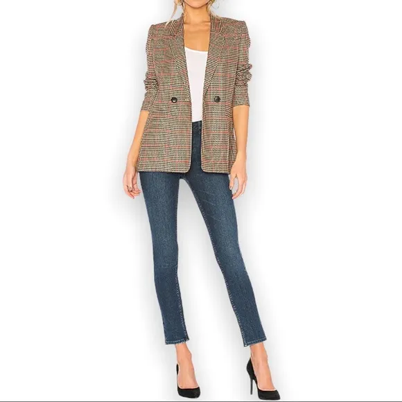 $229 ANINE BING Frida Dark Blue Highrise Exposed Button Fly Skinny Jeans size 24