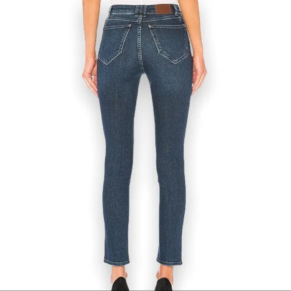 $229 ANINE BING Frida Dark Blue Highrise Exposed Button Fly Skinny Jeans size 24