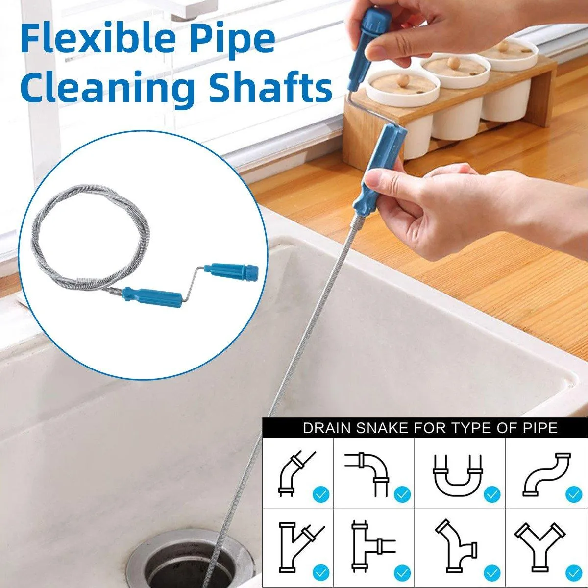 3M Drain Unclogger Multi Functional Pipe Blockage Removal Tool for Plumbing Need