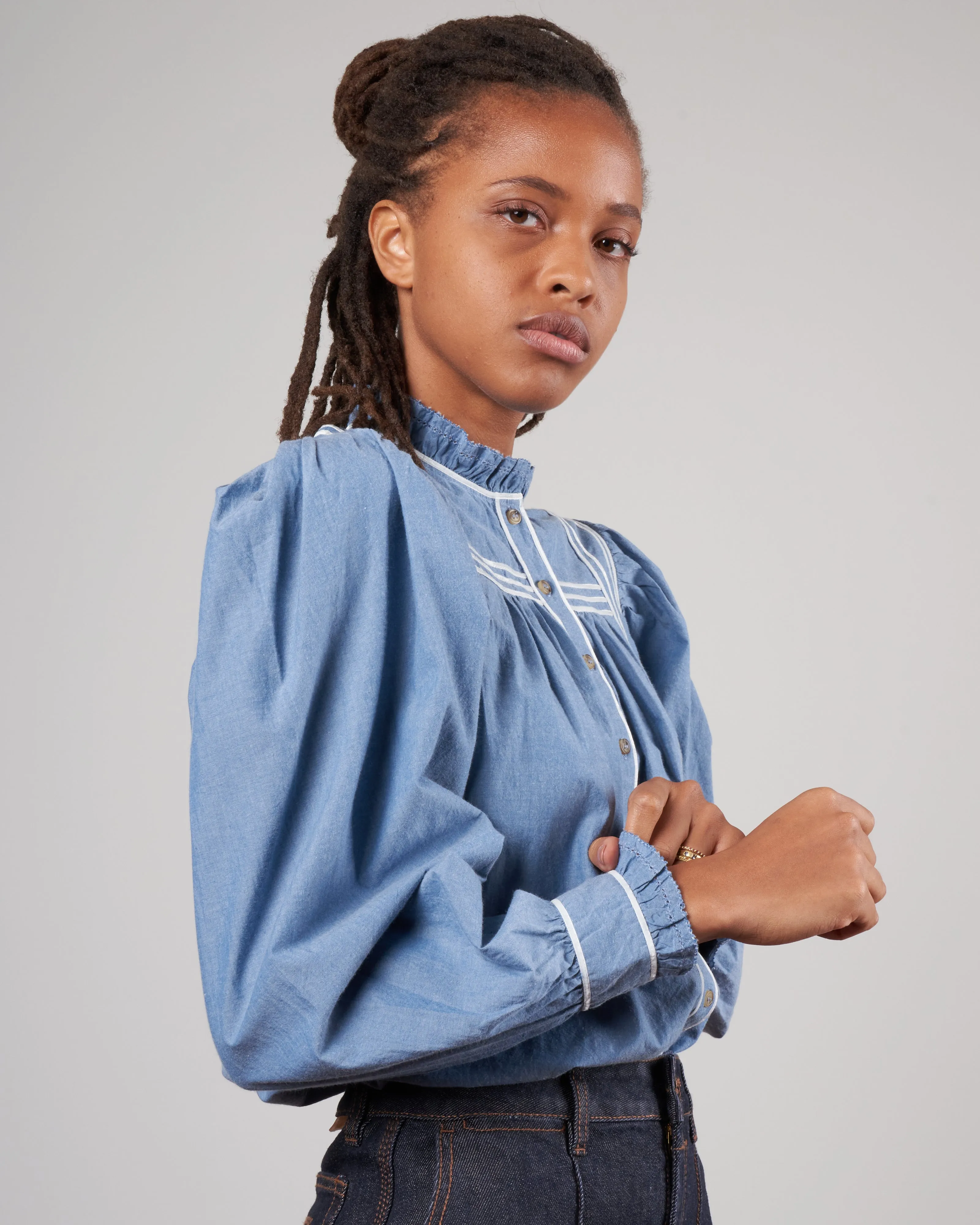 abigail blouse - chambray