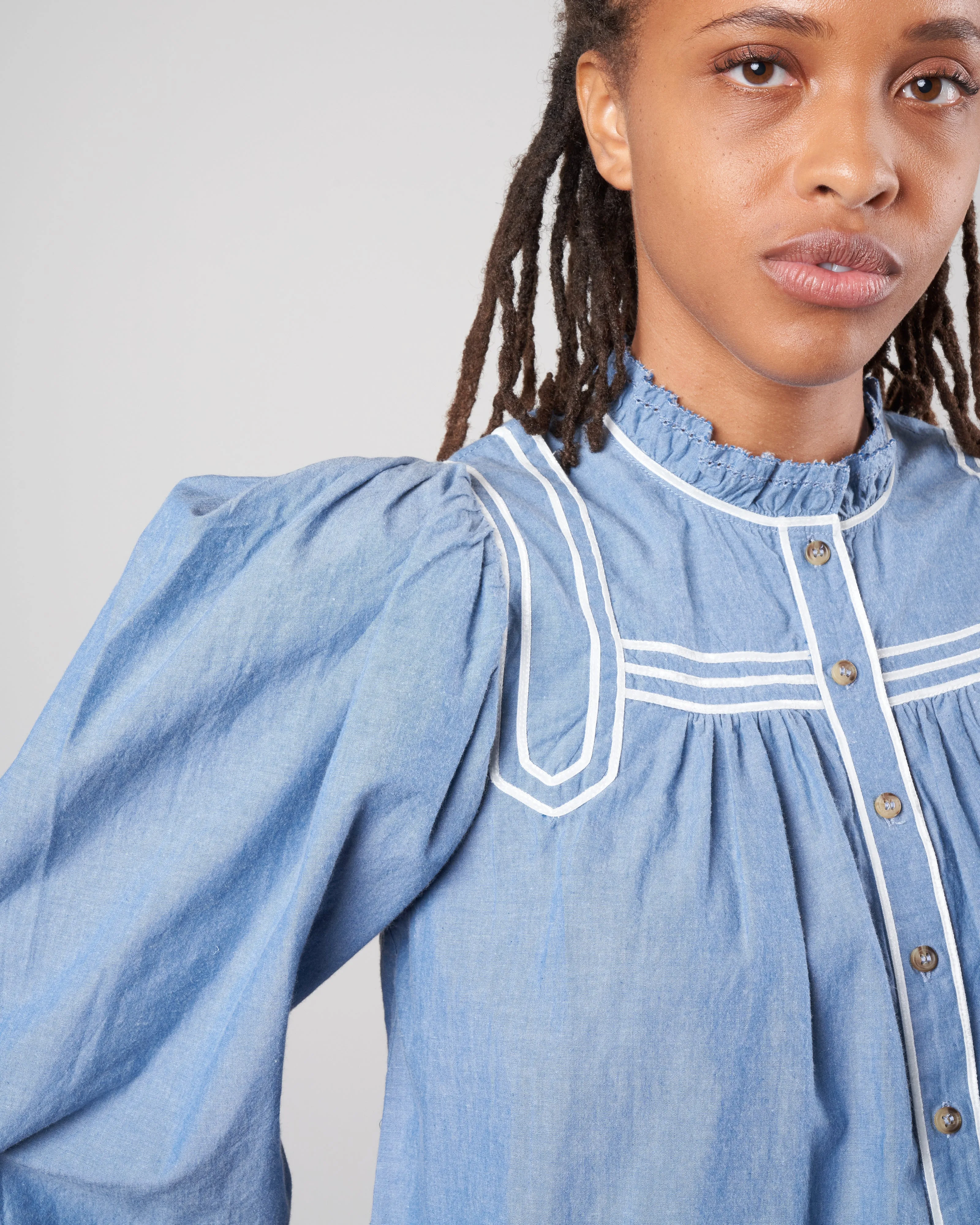 abigail blouse - chambray