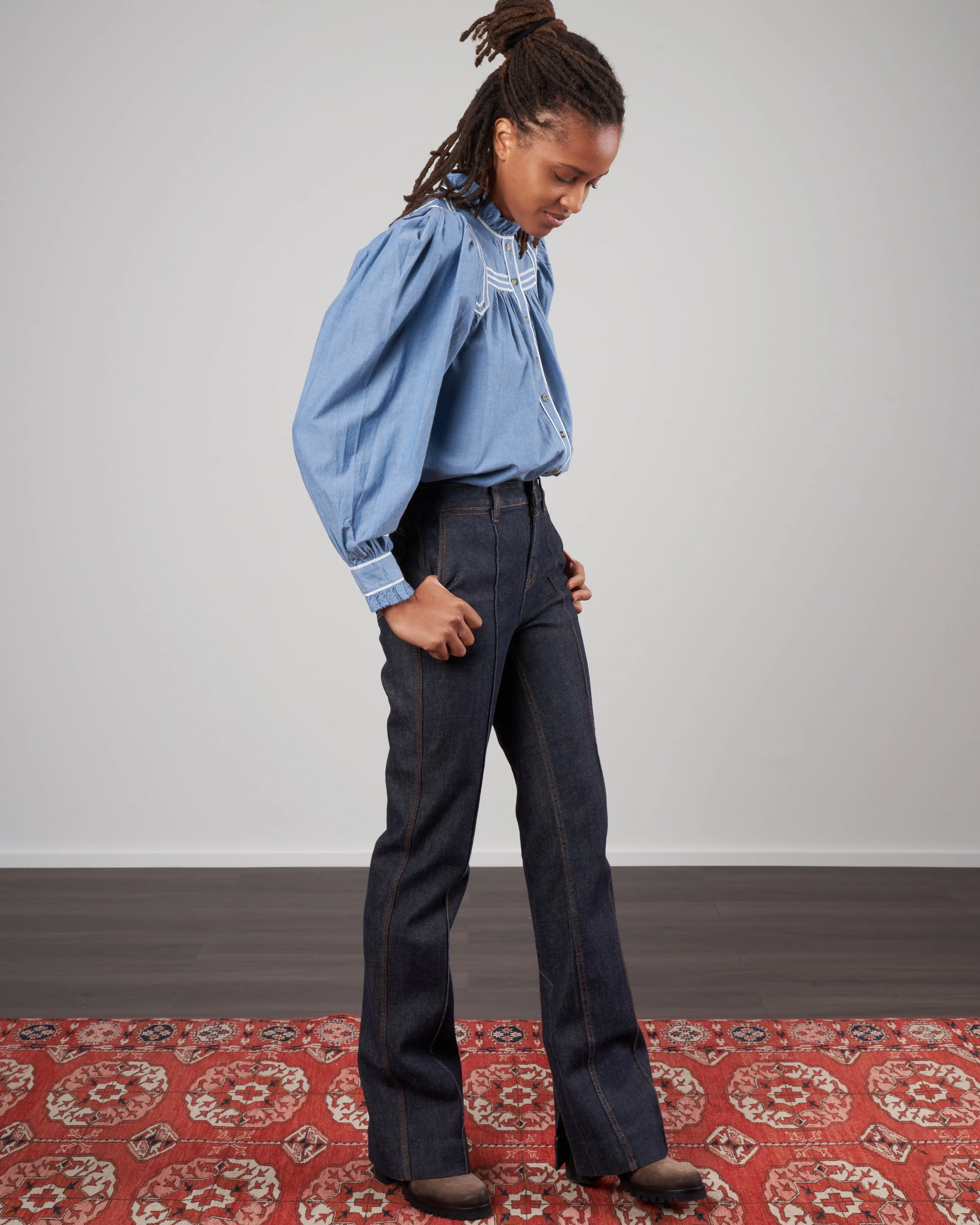 abigail blouse - chambray