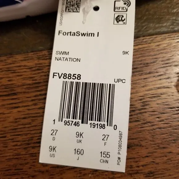 ADIDAS FortaSwim I Toddler Kids Swim Ready Sandals in Blue/Coral