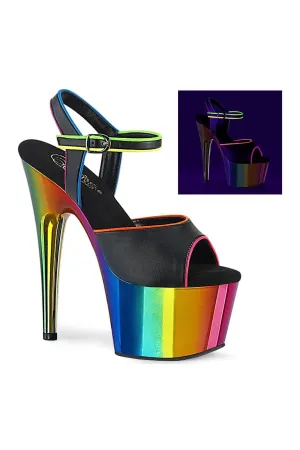 ADORE-709RC-02 Exotic Sandal | Black Faux Leather