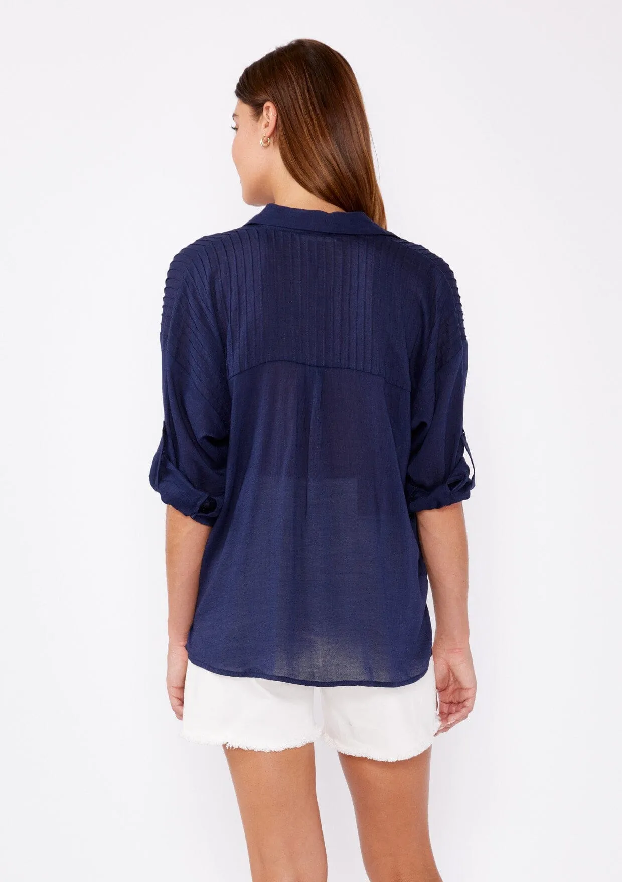 All Day Essential Sheer Button Up Top