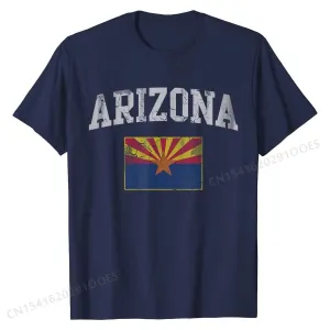 Arizona Flag Retro T-Shirt – Custom Cotton Tee for Men, Women & Kids | Fashionable Gift Tops