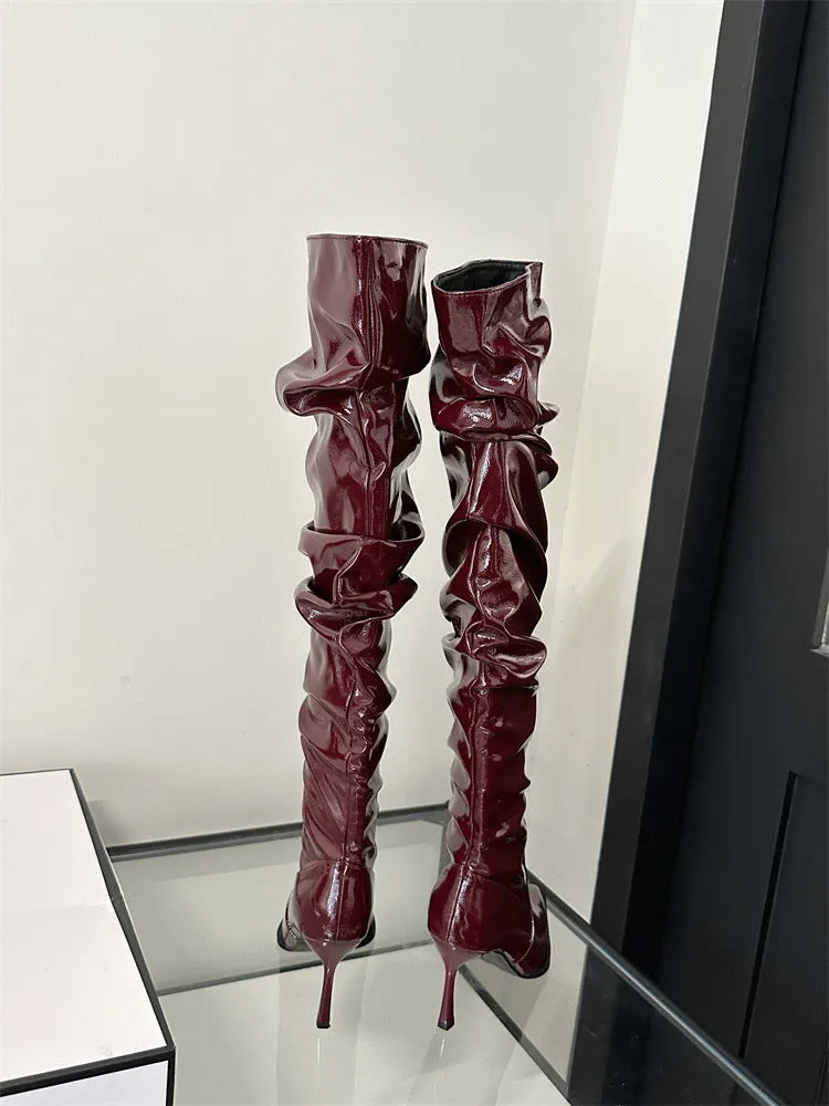 Autumn Stiletto Pile Style High Heel Over The Knee Boots