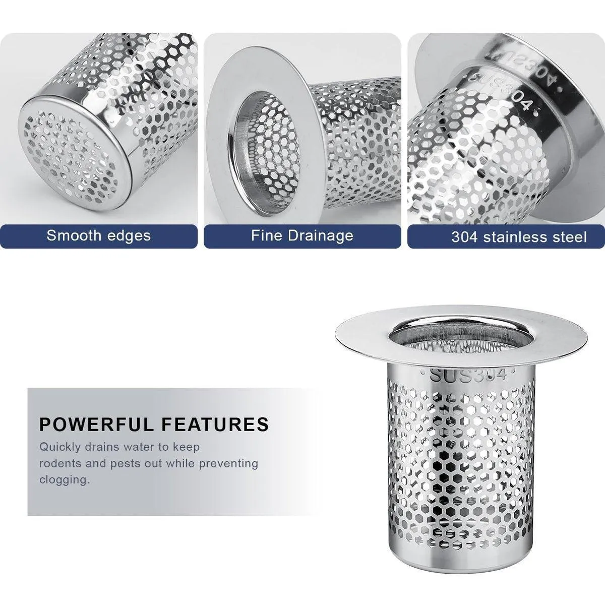 Bathroom Floor Drain Filter Anti-Blocking Hair Catcher Shower Sink Mesh Basket