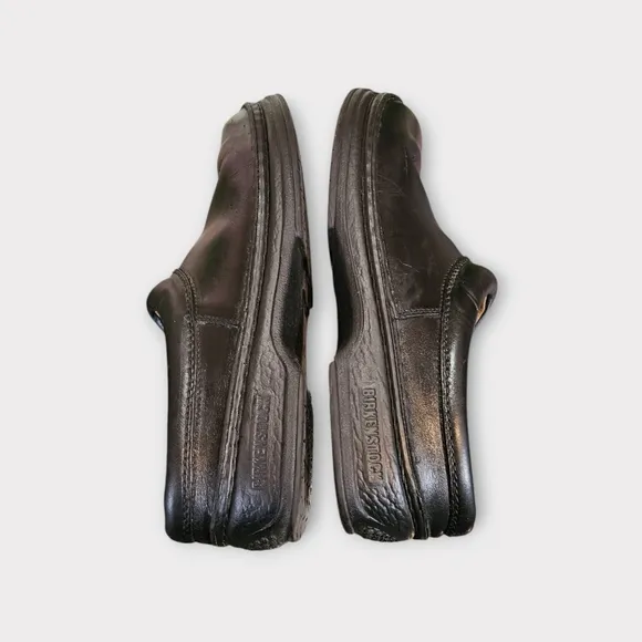 Birkenstock Vintage Black Leather Clogs