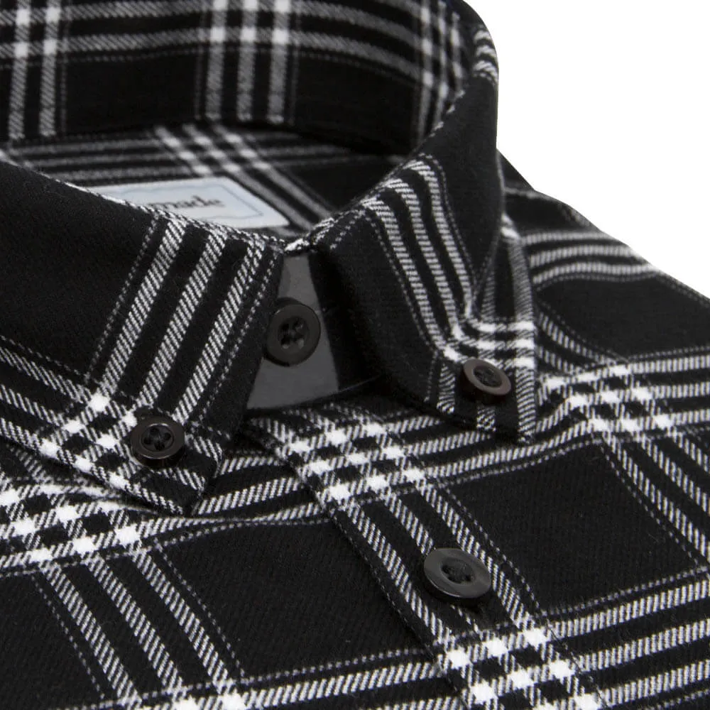 Black and White Flannel Button Down Shirt | The Script