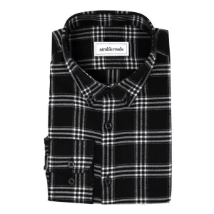 Black and White Flannel Button Down Shirt | The Script