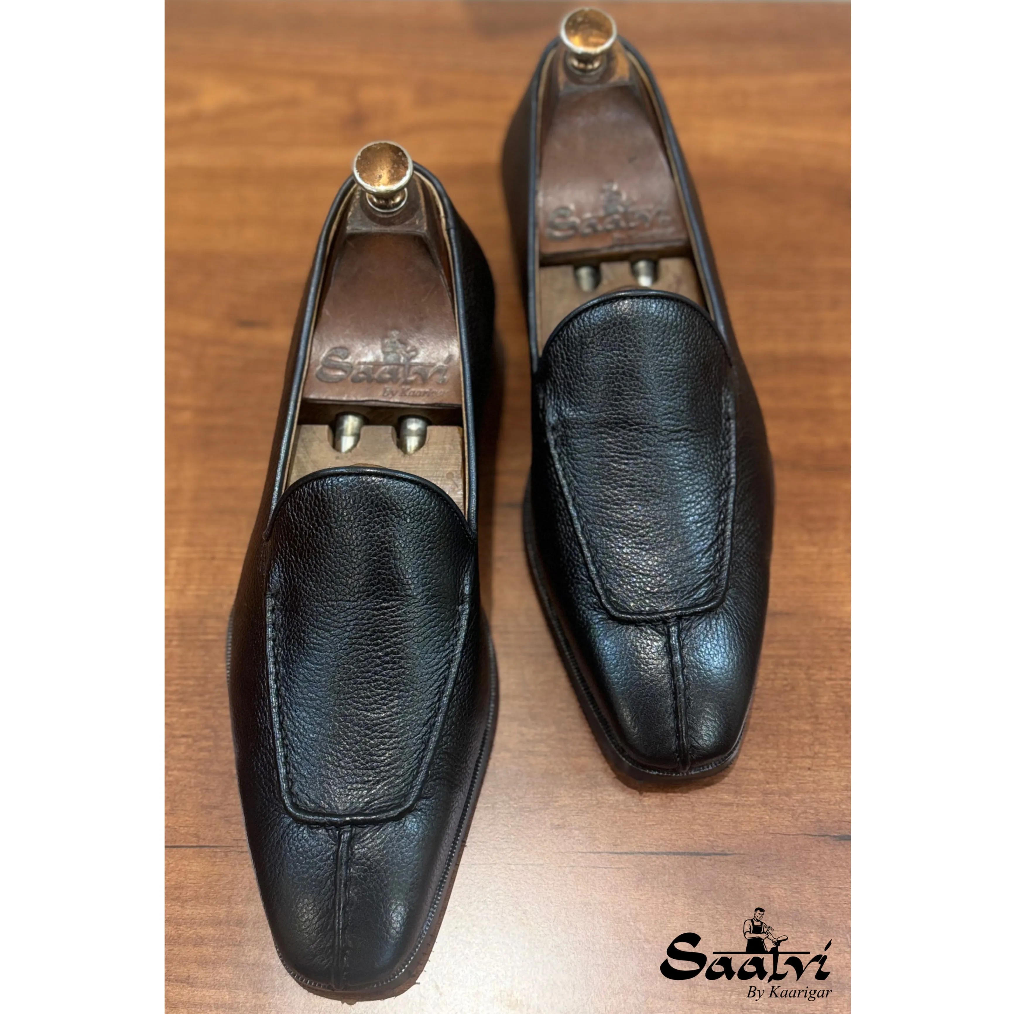 Black Soft Leather Loafers