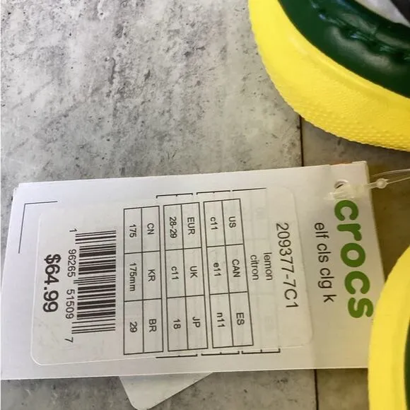 Buddy The Elf × Crocs Lined Clogs Kid's Size 11 new casual