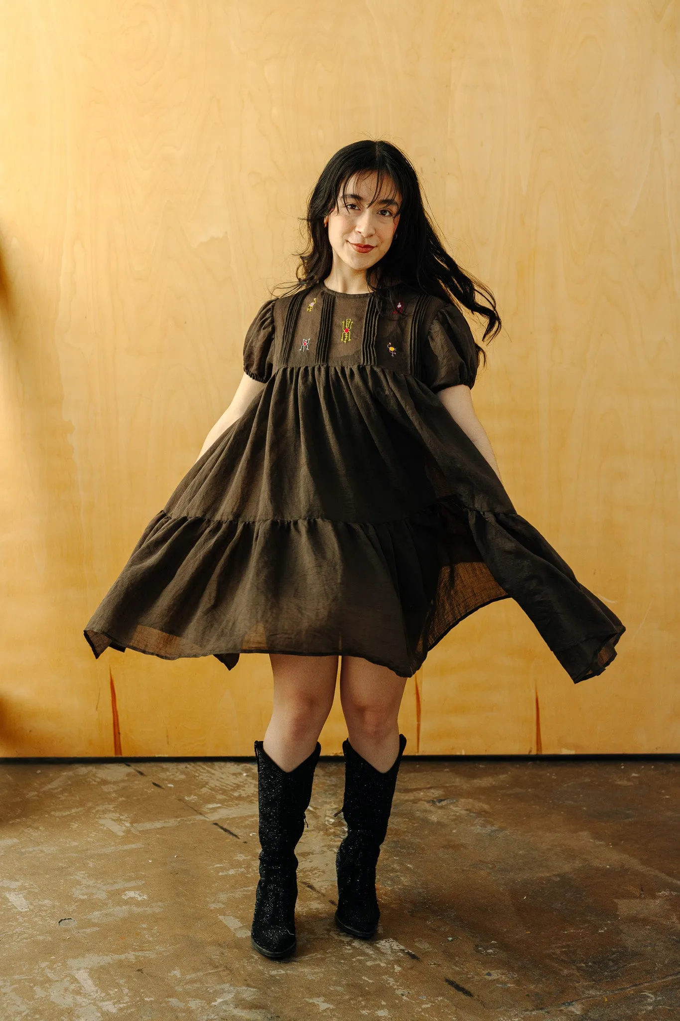 Cadena Mini Dress - Brown
