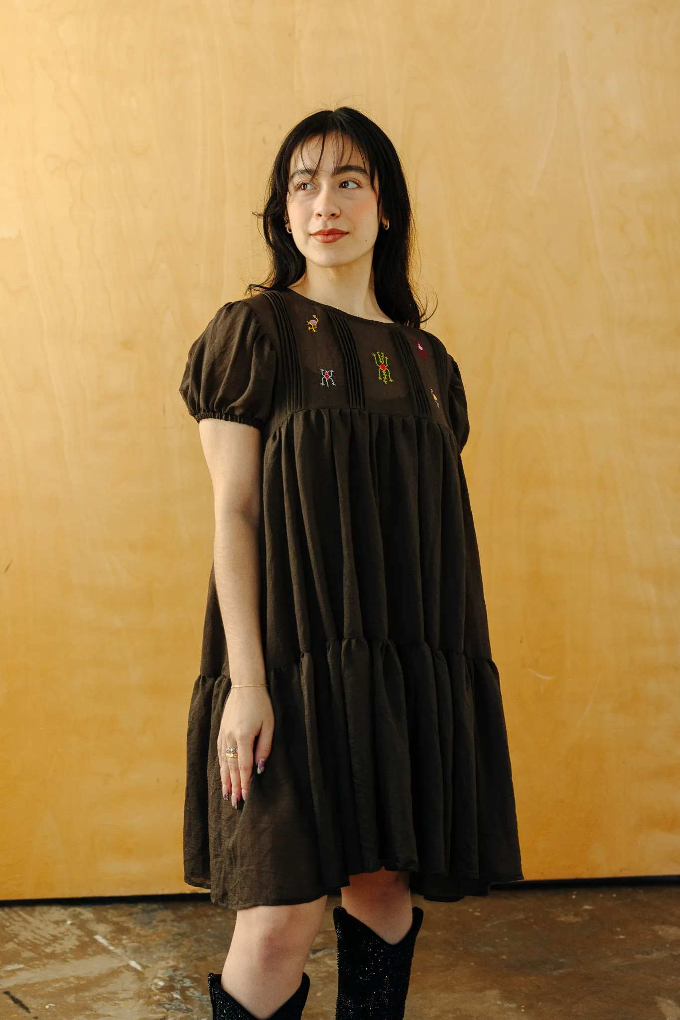 Cadena Mini Dress - Brown
