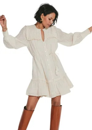 Celene Button Front Mini Dress | Ivory