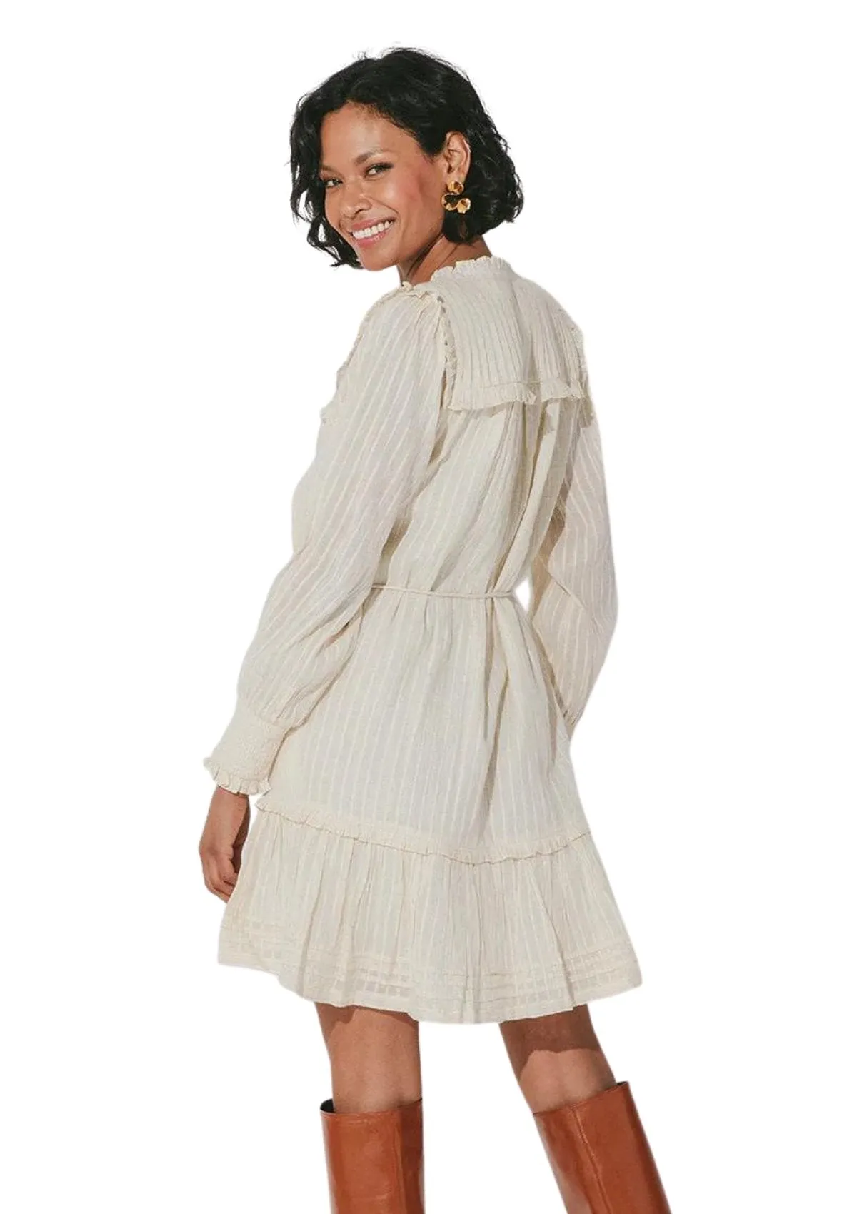 Celene Button Front Mini Dress | Ivory