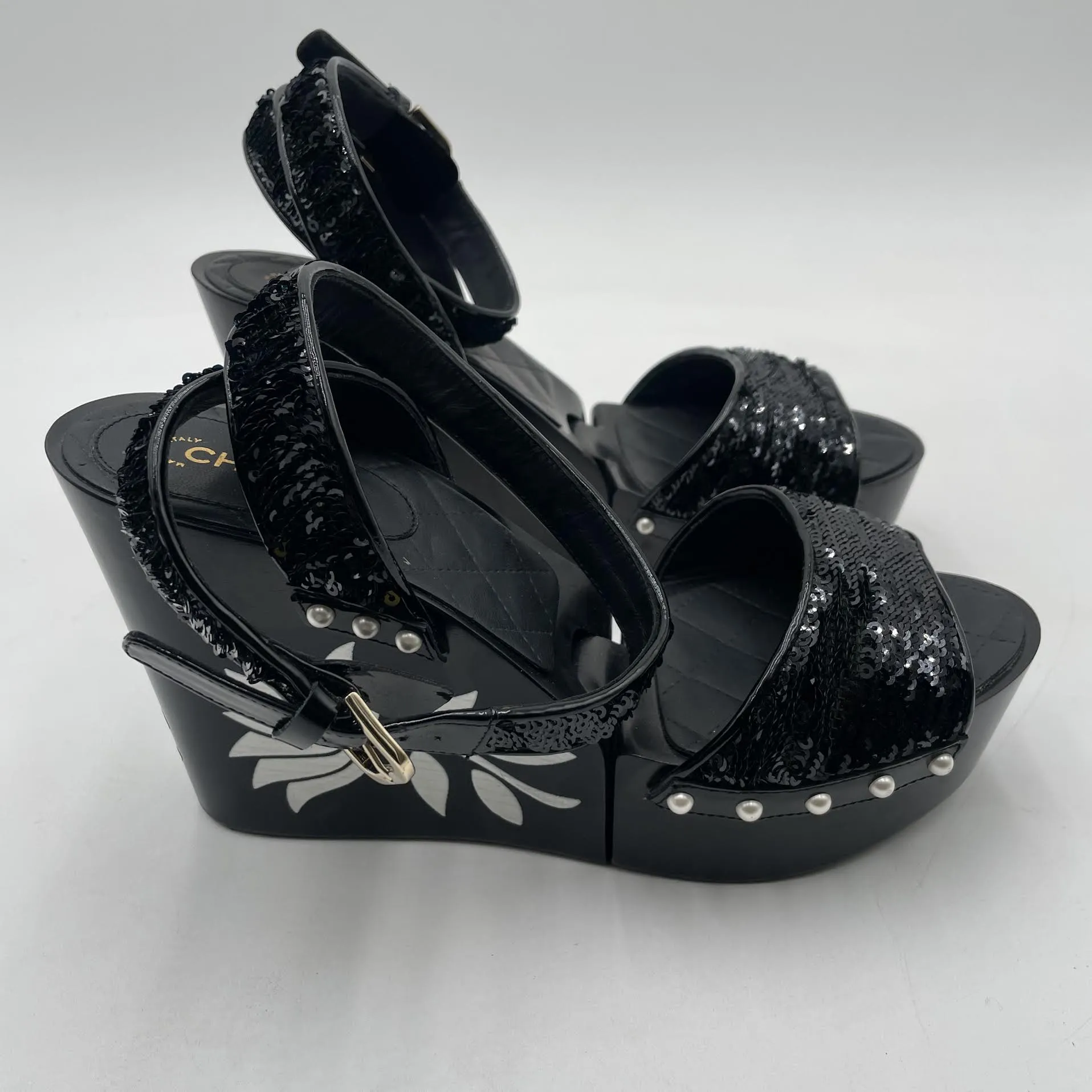 Chanel Sequined Wedges