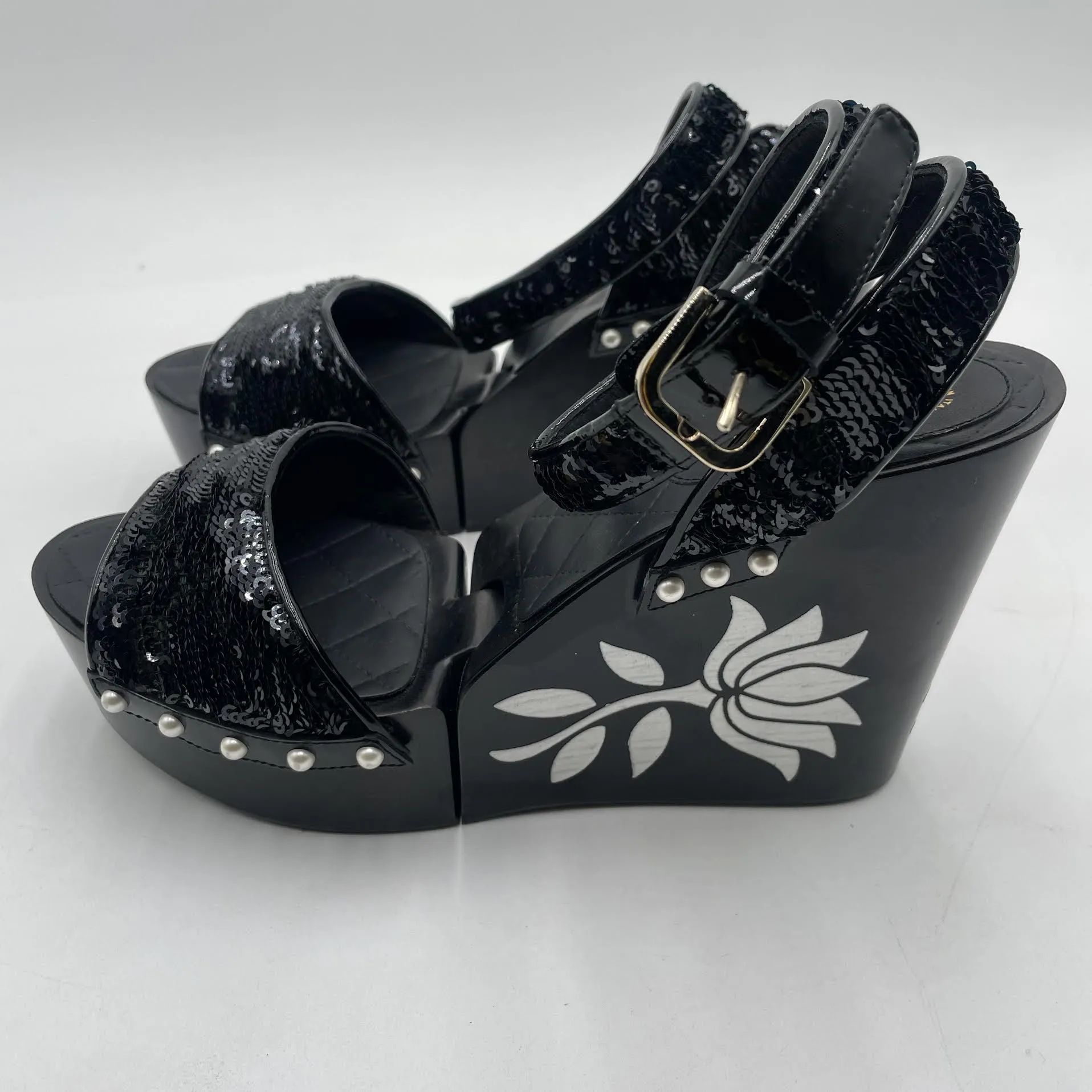 Chanel Sequined Wedges