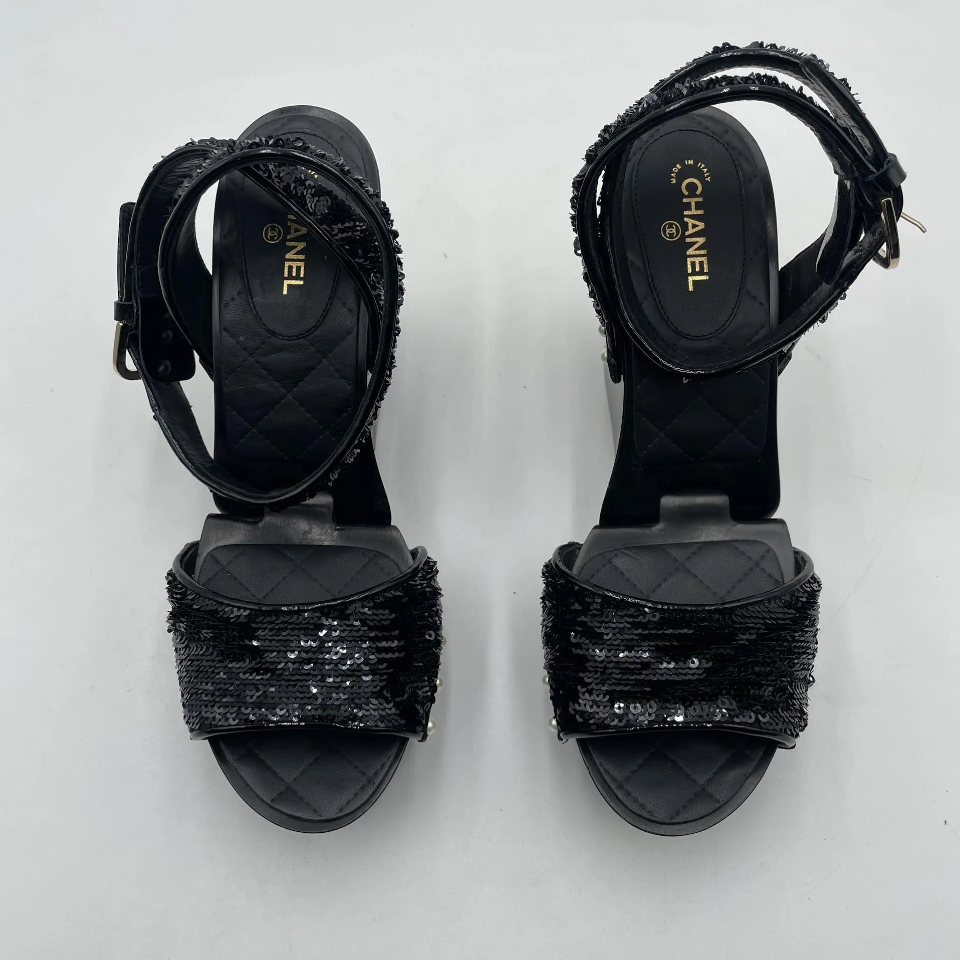Chanel Sequined Wedges