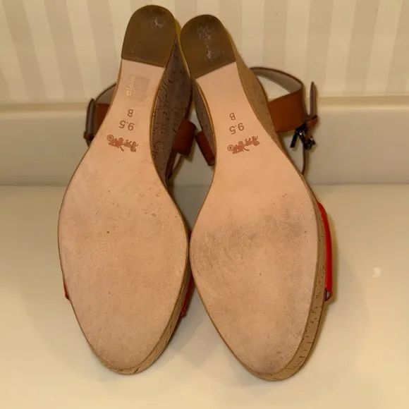 Coach Fran Cork Platform Wedge Slingback Sandal Size 9 1/2