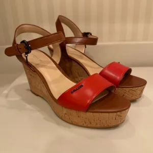Coach Fran Cork Platform Wedge Slingback Sandal Size 9 1/2