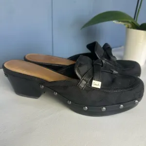 Coach Tanya Clogs Mules Studded Coach Logo 8B