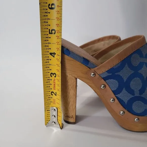 Coach Bacall Wooden Heel Clogs Size 5 Womens