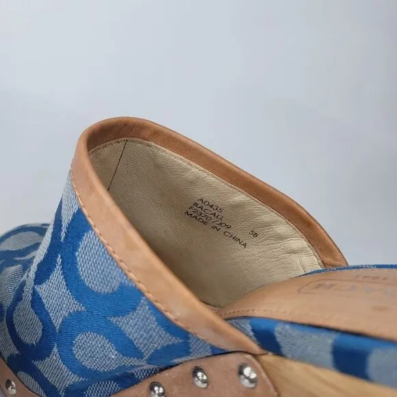 Coach Bacall Wooden Heel Clogs Size 5 Womens