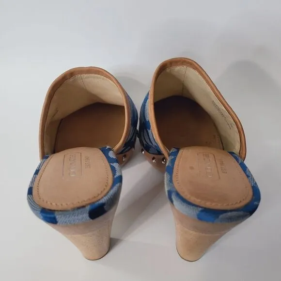 Coach Bacall Wooden Heel Clogs Size 5 Womens
