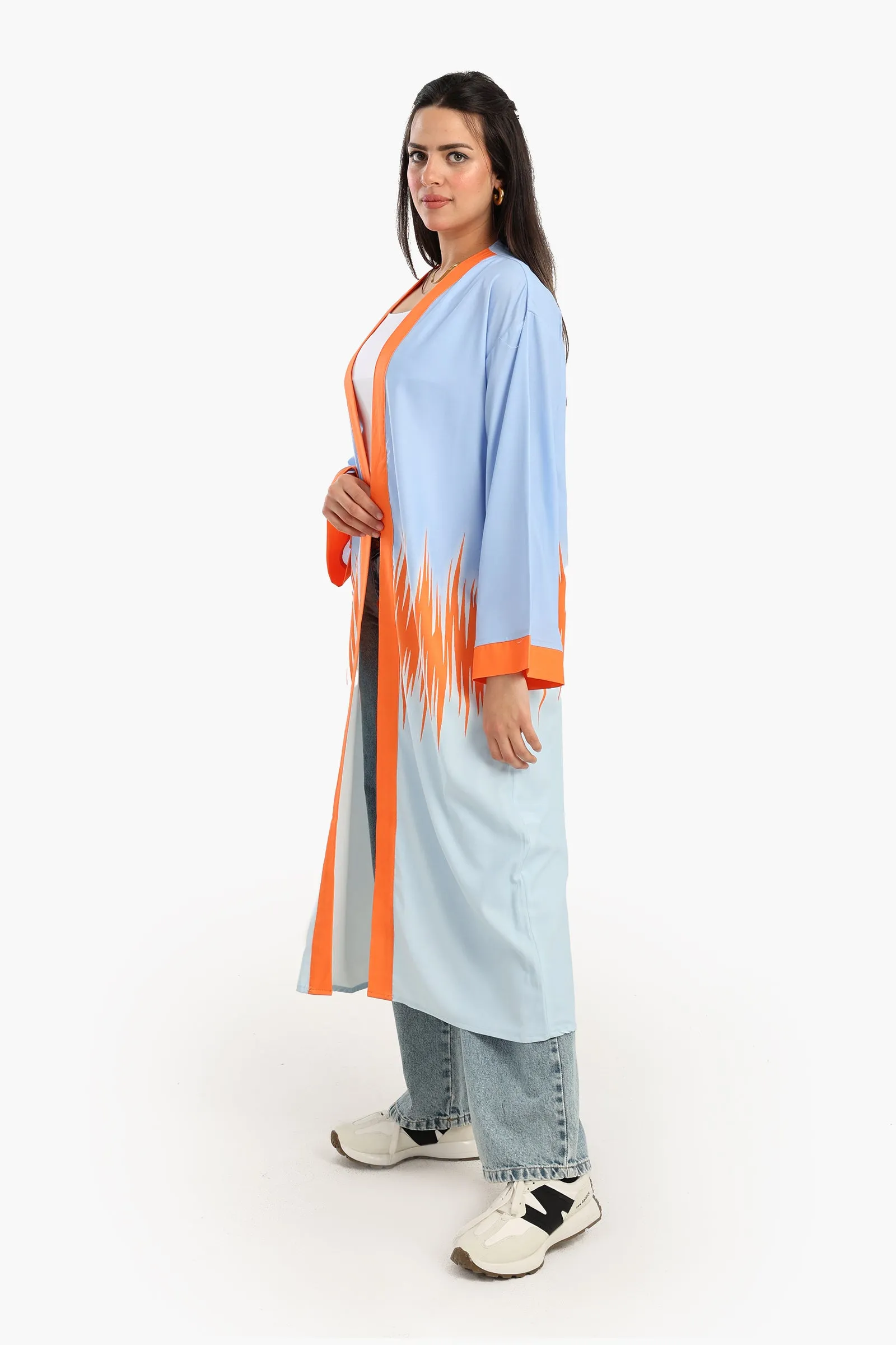 Color Block Midi Kimono