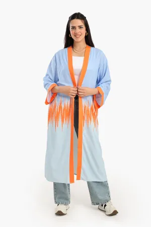 Color Block Midi Kimono