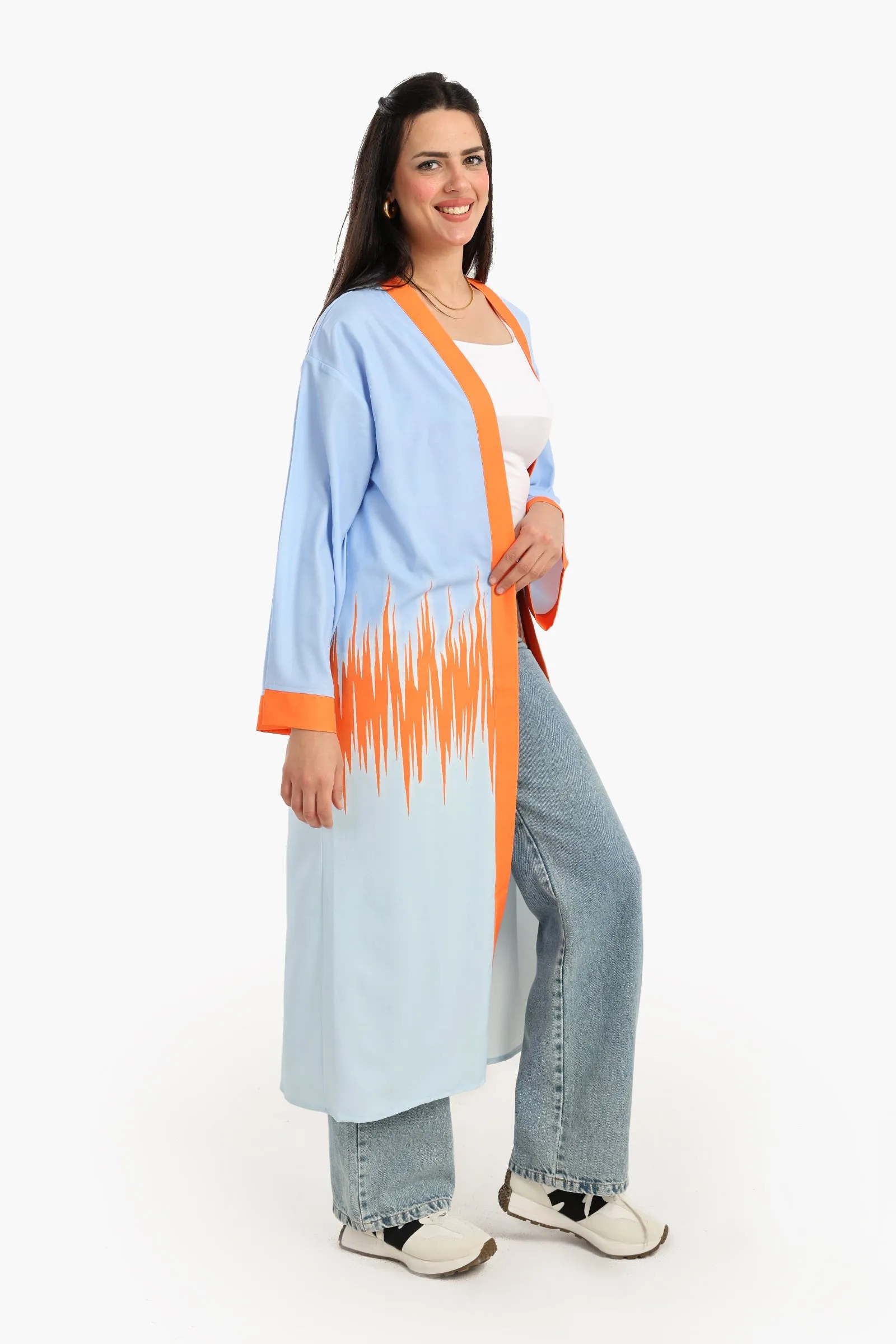 Color Block Midi Kimono