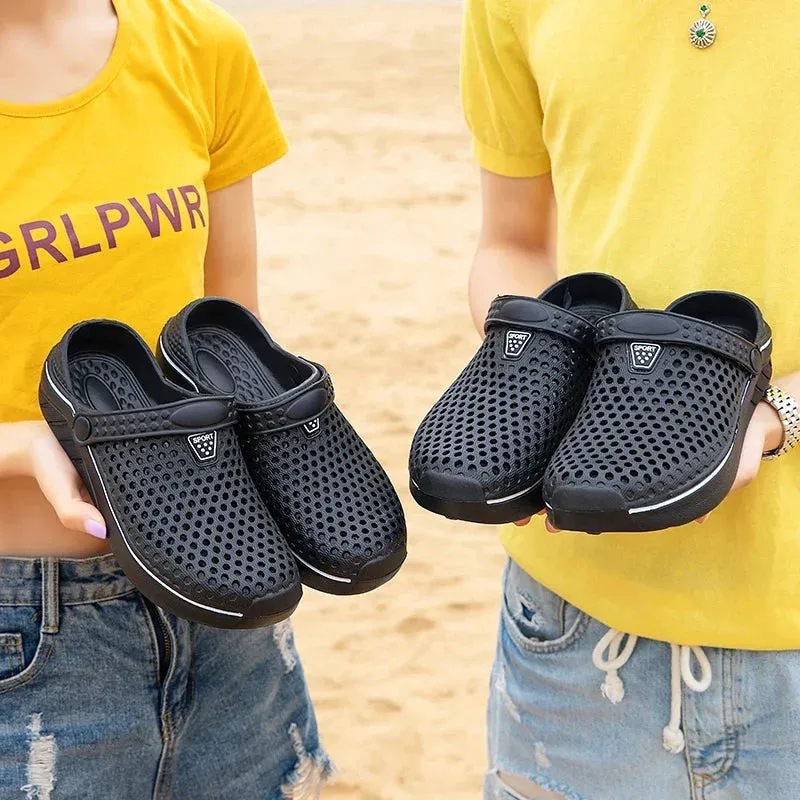 Couple’s EVA Clog Slippers Women Flat Sandals Man Summer Slippers Garden Shoes Outdoor Beach Clogs Home Slide Slip-on Shoes