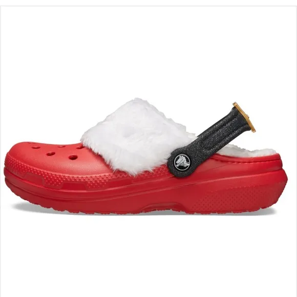 Crocs | Adult Santa Lined Clogs | Unisex - Men: 7 Women: 9