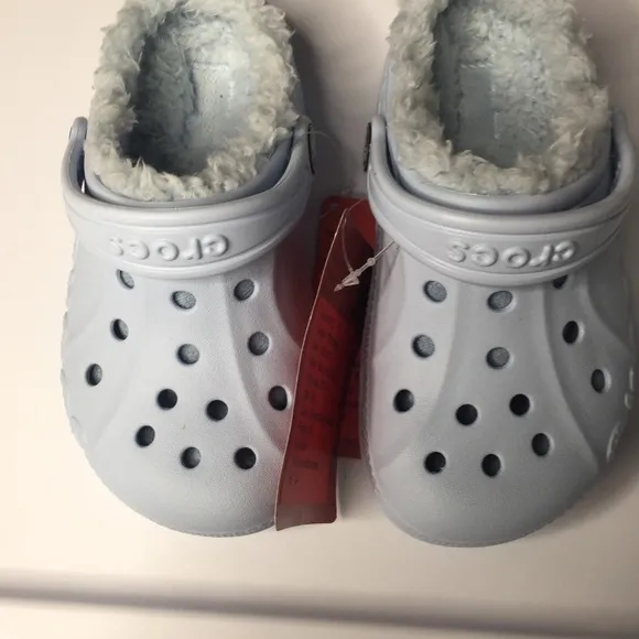CROCS Blue Fur/Sherpa Line Blue Clogs SZ 10 NWT