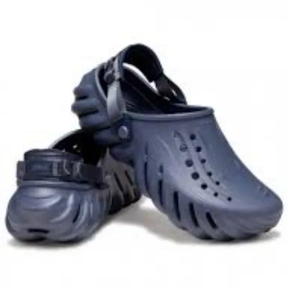 Crocs echo clog rubber sandals unisex Bleu slingback vacation beach casual J4