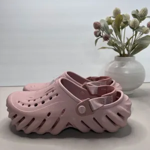 Crocs Echo Clogs K Sandals Pink Clay Sling Back 208190-6TY Junior 6 NWOB