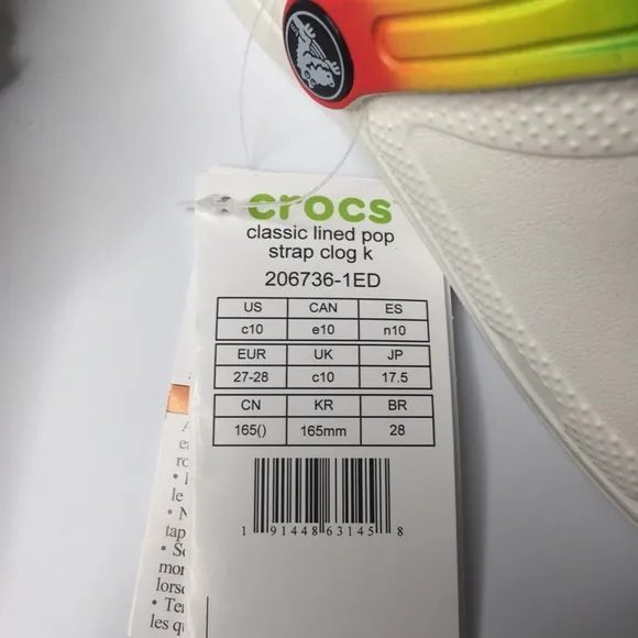 CROCS Green Fur/Sherpa Line White Clogs SZ 10 NWT