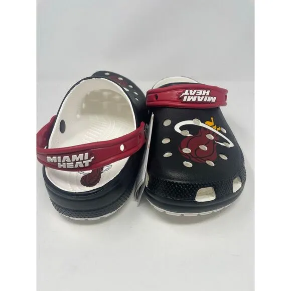 Crocs NBA‎ Miami Heat Classic Clogs Black 208861-001 Basketball Mens Size 9 NEW