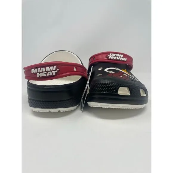 Crocs NBA‎ Miami Heat Classic Clogs Black 208861-001 Basketball Mens Size 9 NEW
