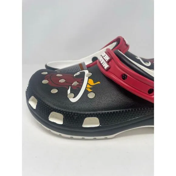 Crocs NBA‎ Miami Heat Classic Clogs Black 208861-001 Basketball Mens Size 9 NEW