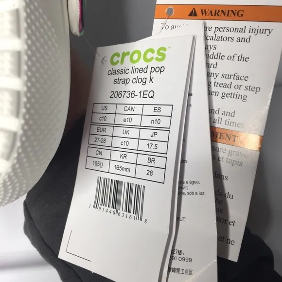CROCS Pink Fur/Sherpa Line White Clogs SZ 10 NWT