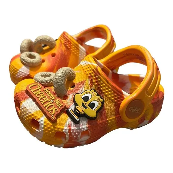 Crocs X Honey Nut Cheerios Clogs Toddler C4 Sandals Orange Cereal Novelty Gift