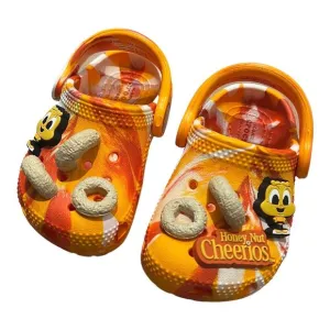 Crocs X Honey Nut Cheerios Clogs Toddler C4 Sandals Orange Cereal Novelty Gift
