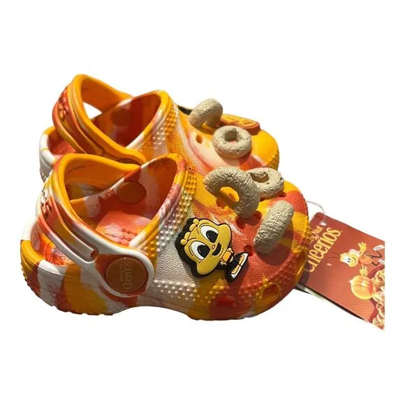 Crocs X Honey Nut Cheerios Clogs Toddler C4 Sandals Orange Cereal Novelty Gift