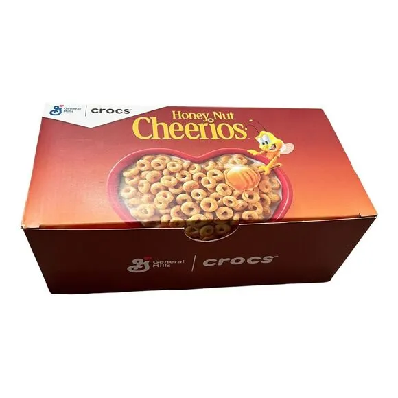 Crocs X Honey Nut Cheerios Clogs Toddler C4 Sandals Orange Cereal Novelty Gift