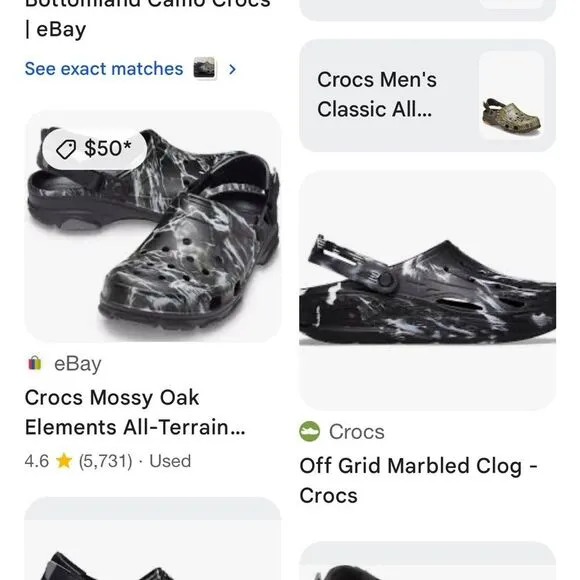 CROCS Mossy Oaks Elements Clogs (Mens Size: 8) (Womens Size: 10)