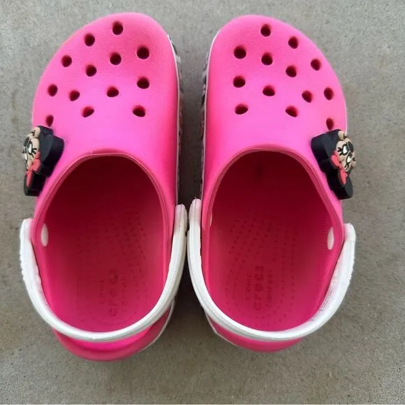 Crocs Toddler Girls Fun Lab Disney Minnie Mouse Band Clogs Size C9